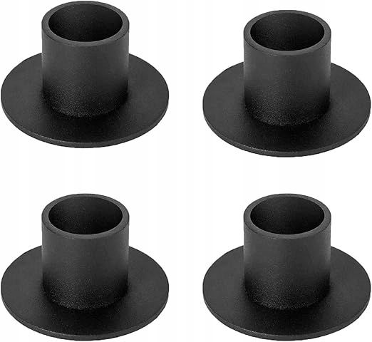 Zestaw czarnych świeczników w stylu retro, metalowy świecznik 4 sztuki