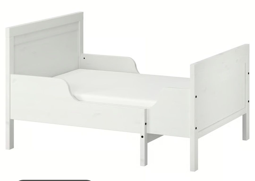 Łóżko dziecięce które rośnie drewniane IKEA Sundvik + materac IKEA Plu