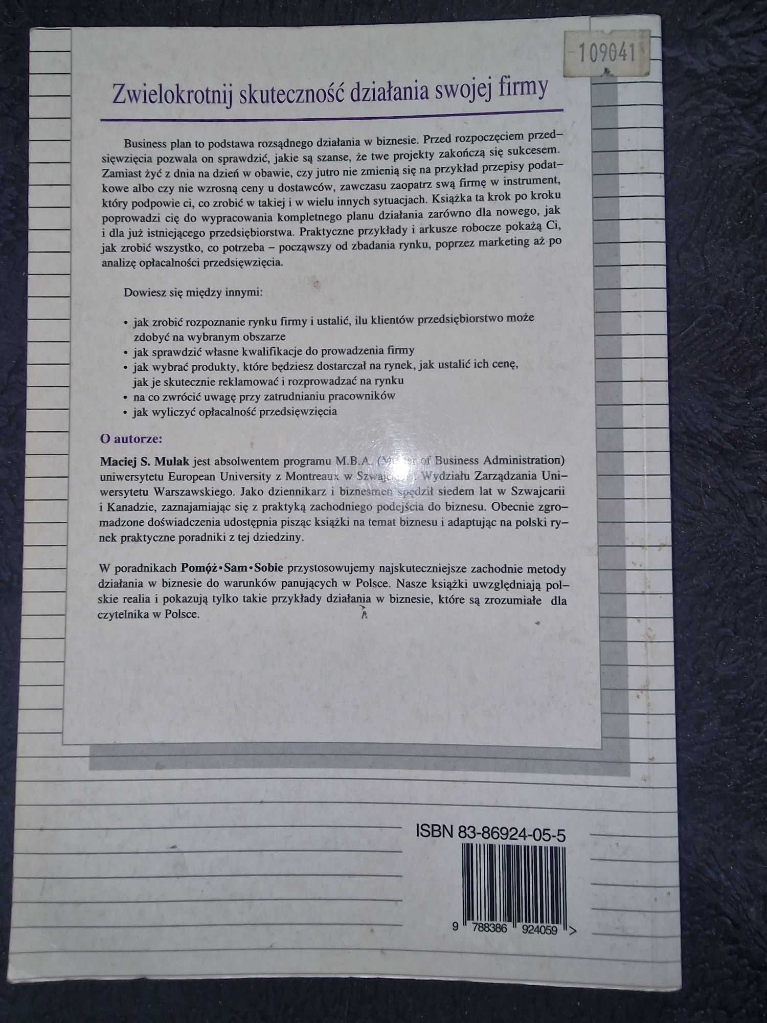 Jak opracować business plan  Maciej S. Mulak