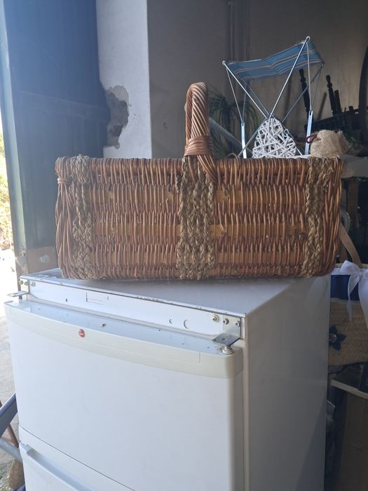 Cesto para lareira em vime