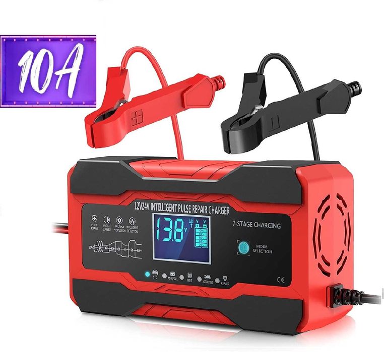 Зарядка автоматична на 12В/10А; 24В/5А.