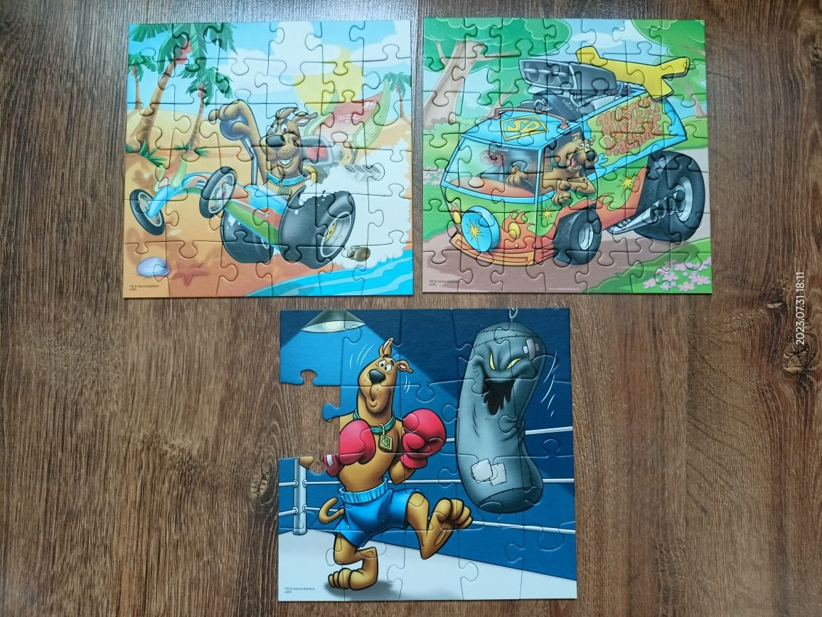 Scooby Doo puzzle 3w1 Trefl i 2 książeczki Scooby Doo