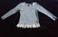 R. 140/146 bluzka, sweterek, niebieski, elegancki, cienki