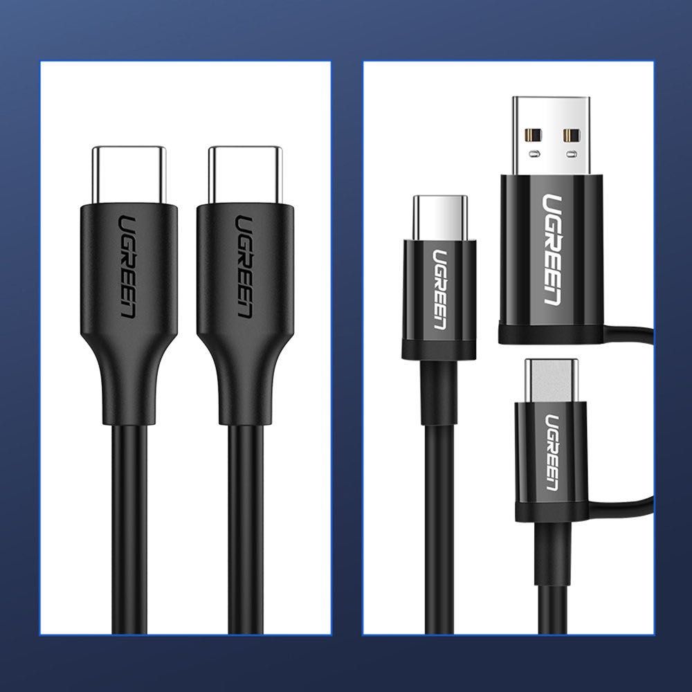 Ugreen kabel USB Typ C do ładowania i transferu danych 3A 1,5m czarny