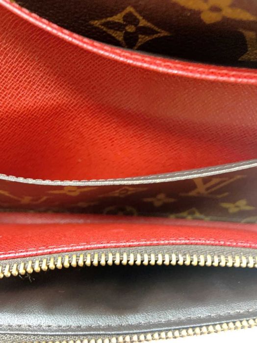 Nowe! Portfel damski LV Louis Vuitton Emilie Monogram czerwona klamra
