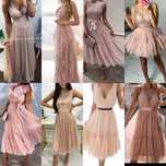 Sukienki midi tiul chrzciny komunia boohoo boho koronka gipiura