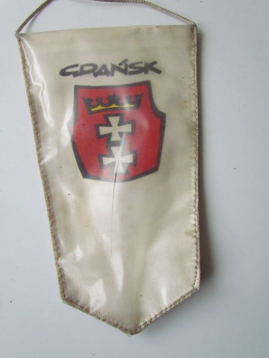 Proporczyk Gdańsk Herb Orzeł bez korony Polska flaga