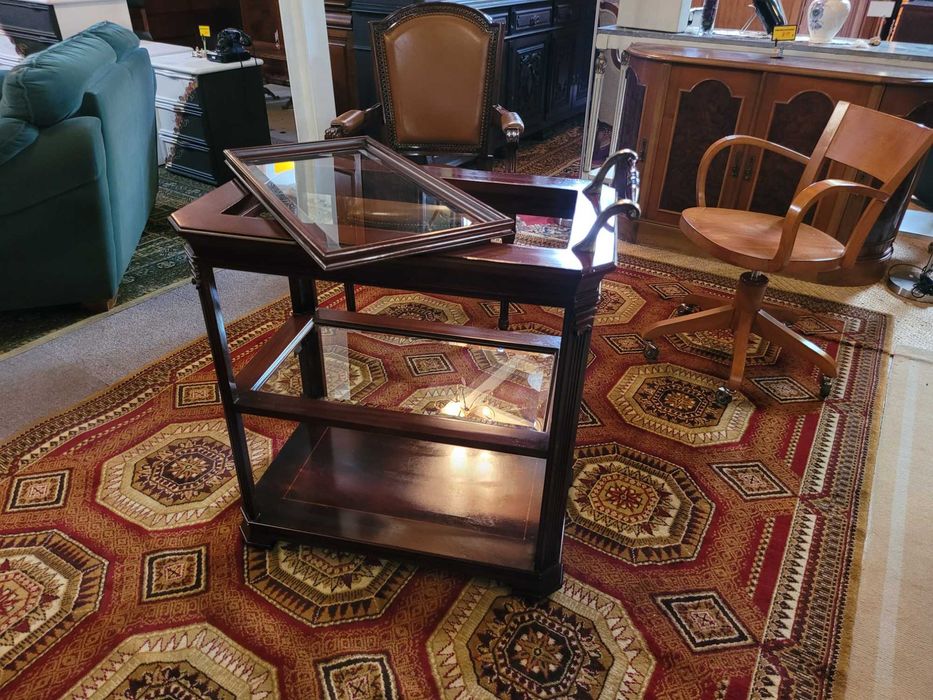 Carrinho bar em madeira com tabuleiro amovível - óptimo esta