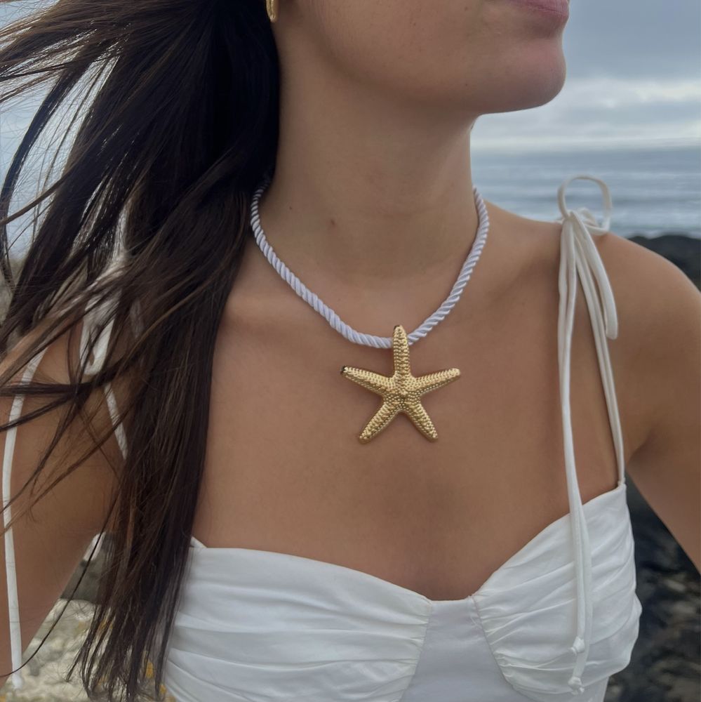 Colar estrela do mar dourado