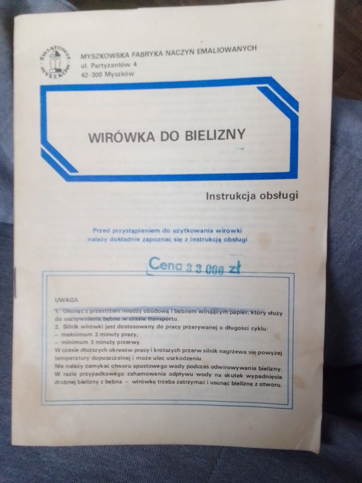 Zestaw dwóch instrukcji prl Predom pralka i wirówka do bielizny