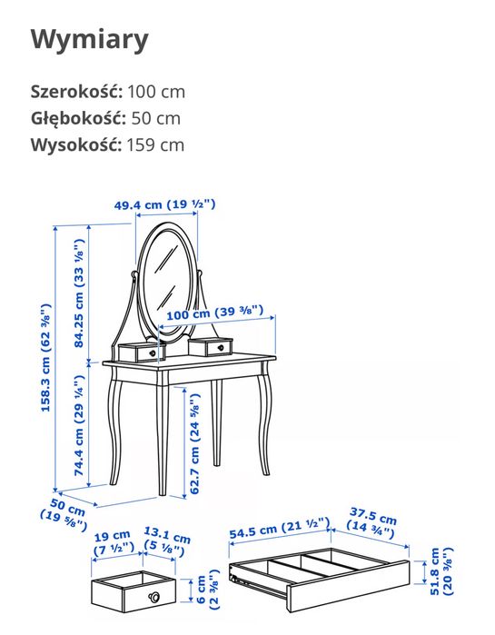 Toaletka ikea hemnes