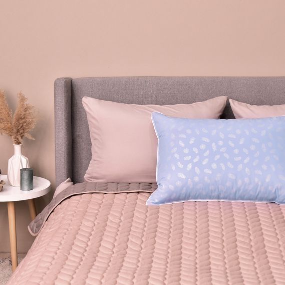 Натуральна бавовняна пухова подушка Пух-Перо Natural "Блакитний" IDEIA