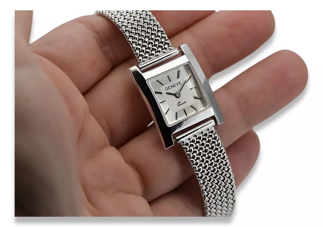 Zegarek damski z białego złota 14k 585 Geneve lw036wds&lbw003w Poznań