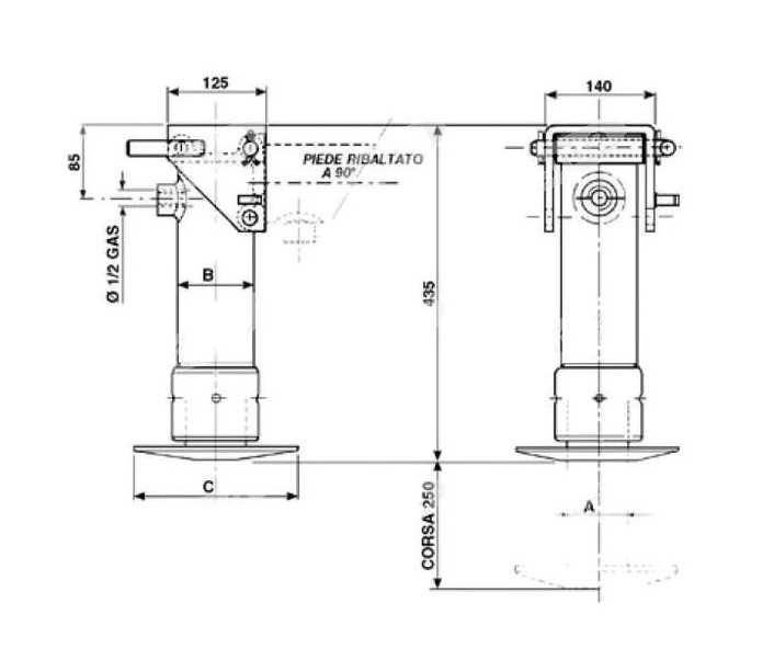 Stopa podpora hydrauliczna dyszla  przyczepa tandem