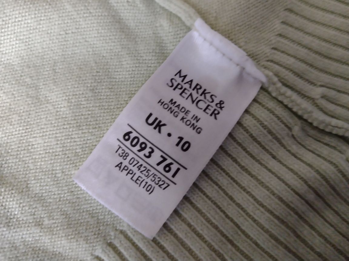 Bluzka kopertowa miętowa limonka Marks Spencer 38