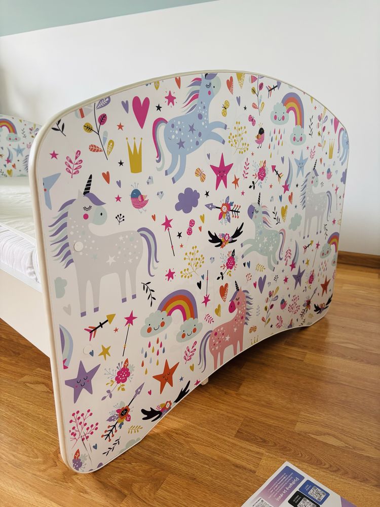 Łożko 160x80 jednorozce szuflada ochronka materac 160x