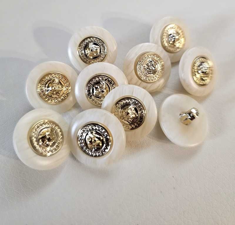 Guziki złote z Meduza Versace małe nowe średnica 1,8cm 10szt.