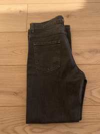 szerokie spodnie ciemny jeansowy kolor