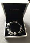 Pandora zestaw Pransoletka charmsy roz 17 cm oryginal