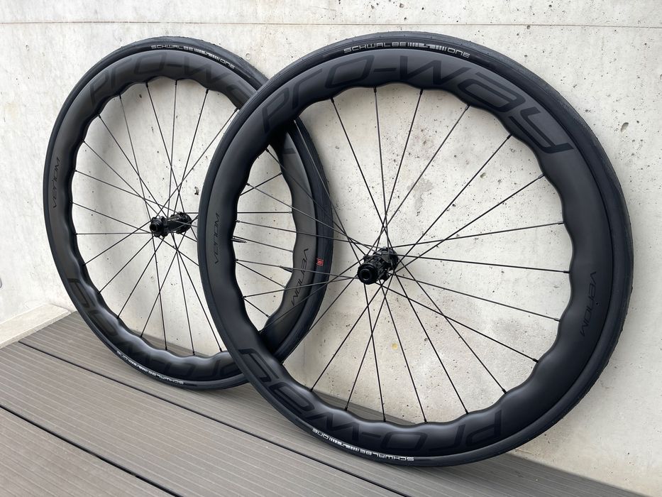 Koła szosowe karbonowe carbon PRO-WAY VENOM 50mm 1415g! Z OPONAMI!