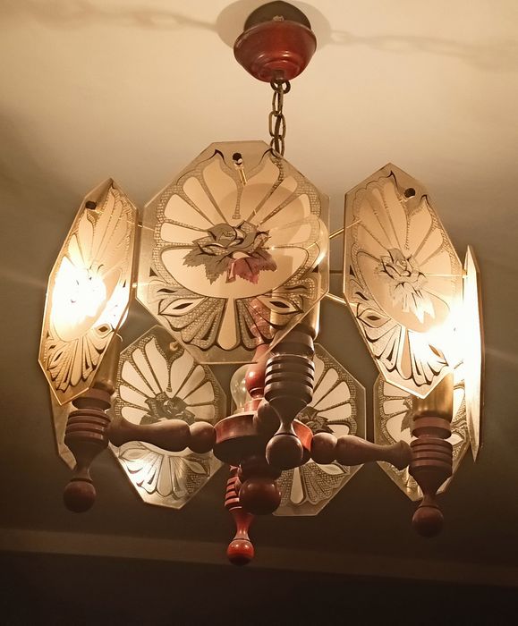 Żyrandol vintage 4 zarówki