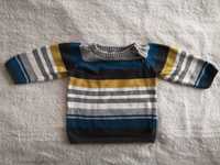 Kolorowy sweter w paski pasy H&M 74