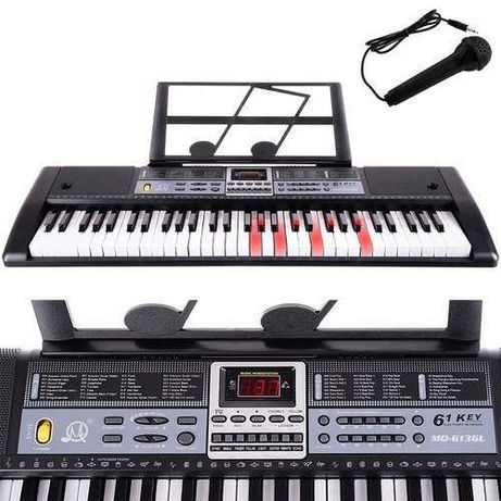 Duże Organy Keyboard Pianino Do Nauki 61 +Mikrofon