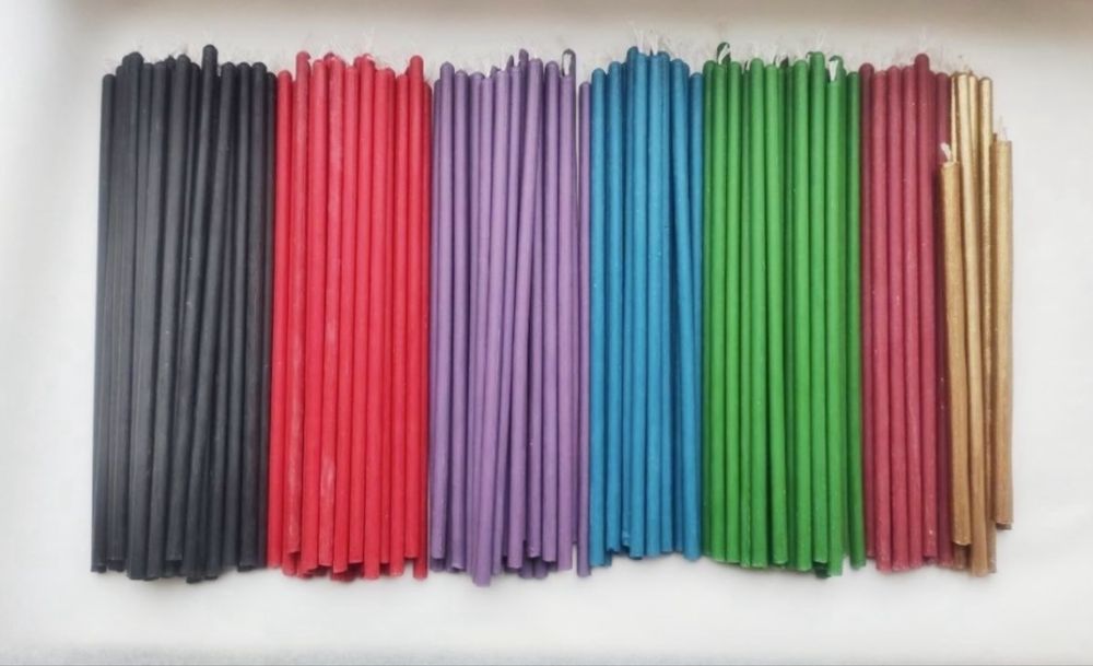 Тонкие восковые свечи  20 см