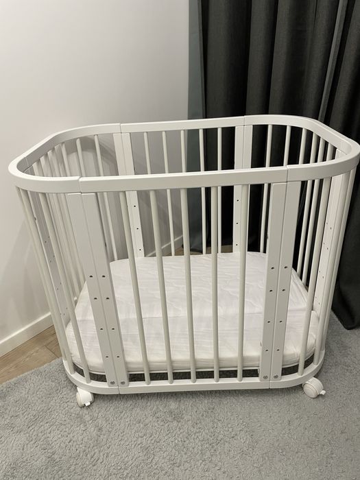 Łóżeczko dziecięce niemowlęce Waldin 5w1 mobilne na kółkach