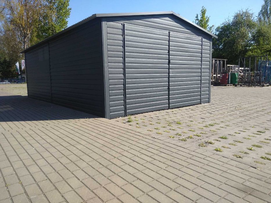 Garaż blaszany blaszak dach dwuspadowy 4x5 PRODUCENT różne wymiary (3)