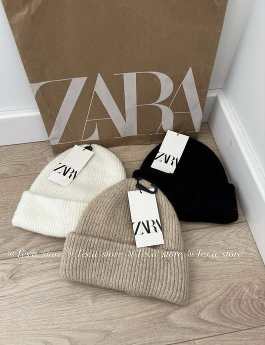 Шапка біні zara з шерстю