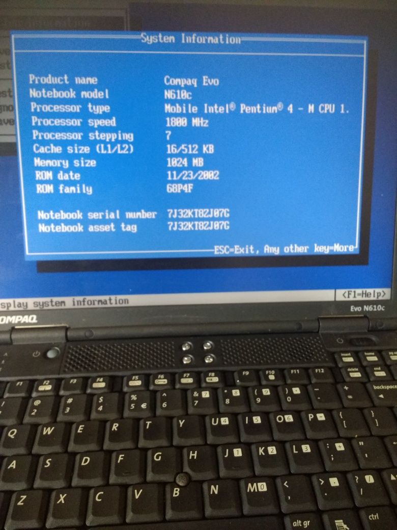 Ноутбук Compaq EVO N610c робочий