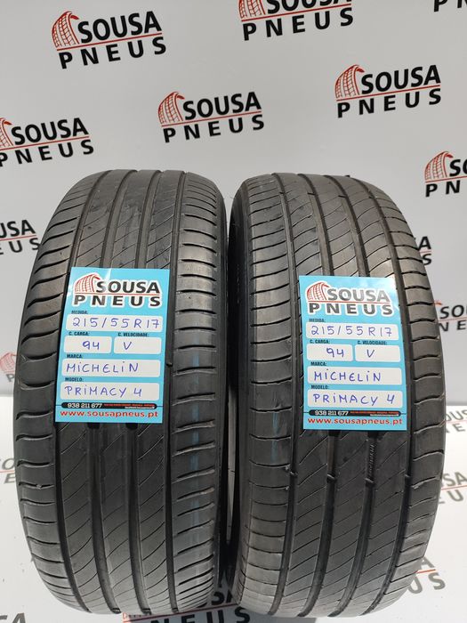 2 pneus semi novos 215-55R17 94v  Michelin Primacy 4 - Oferta Portes