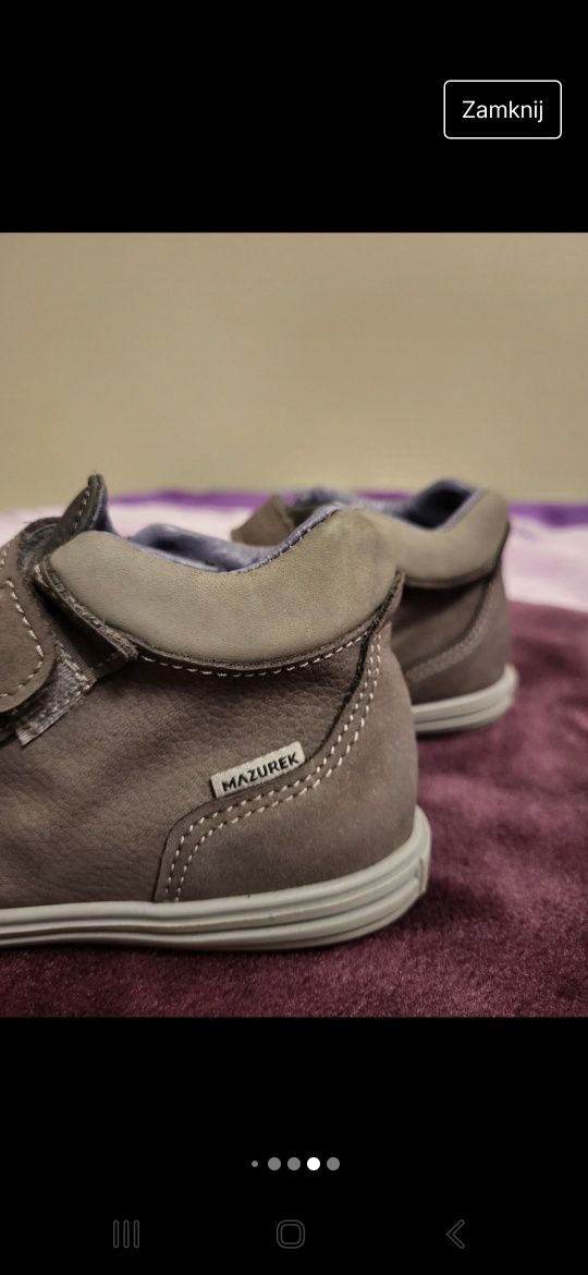 Buty buciki dziecięce chłopięce skórzane Mazurek 26