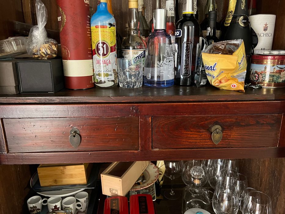 Móvel sala bar madeira maciça