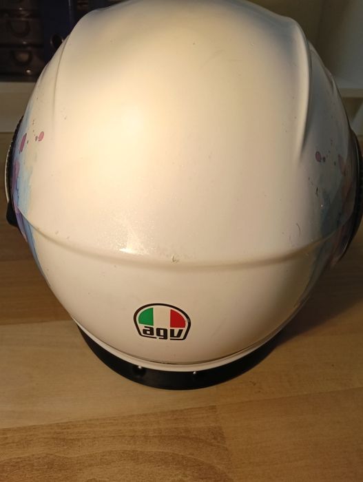 Capacete AGV aberto branco