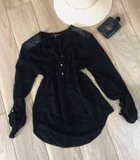 Czarna elegancka koszula bluzka koszulowa 36 S Reserved