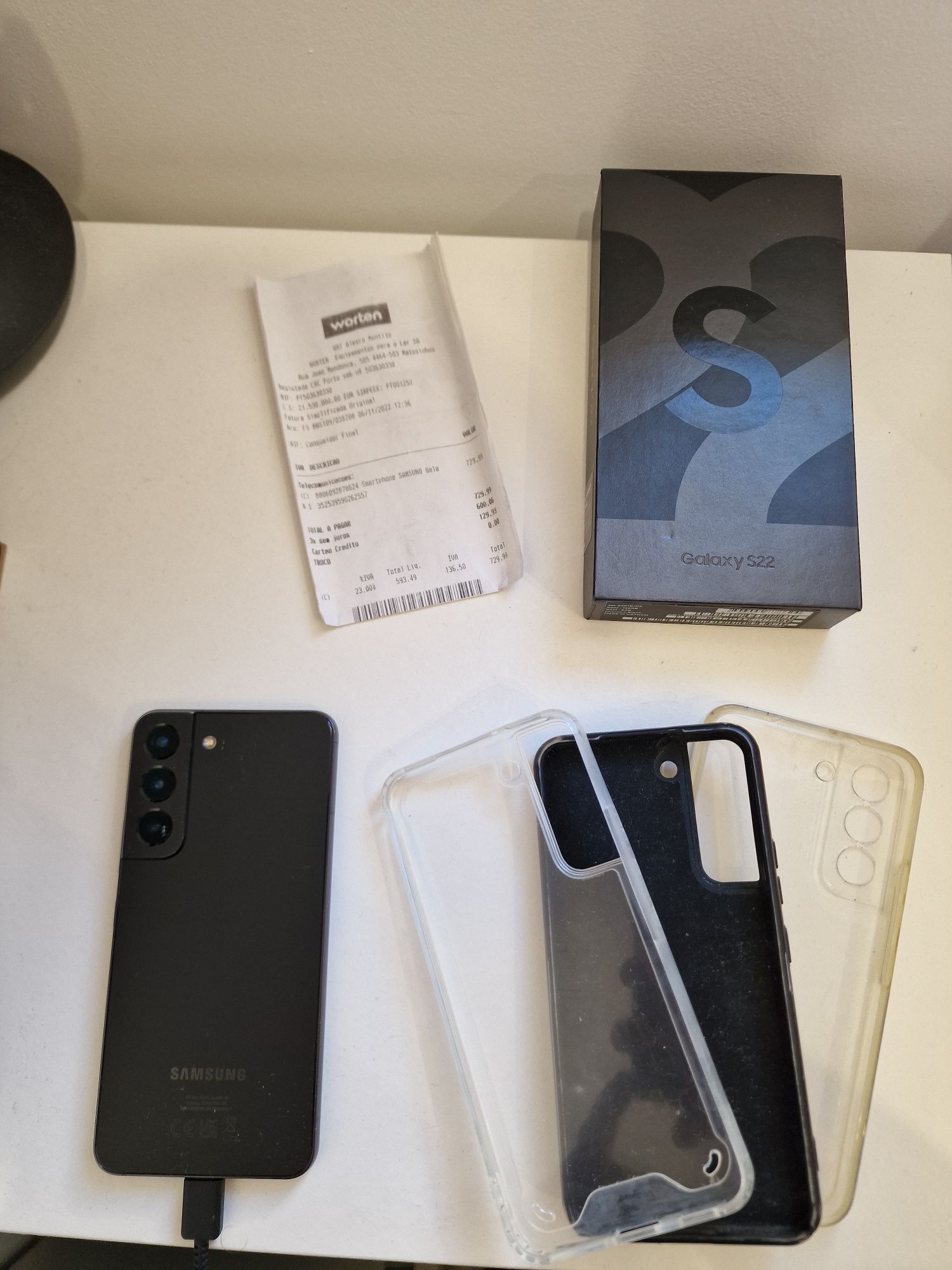 Samsung galaxy S22 com fatura + galaxy buds pro