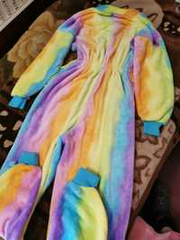 Теплая махровая пижама кигуруми. Комбинезон на молнии. Для сна