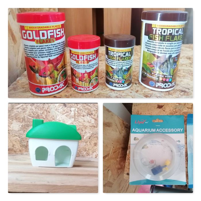 Alimentação e acessórios para roedores, peixes e aves MATERIAL NOVO