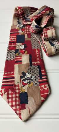 Jedwabny krawat made in Italy Disney Myszka Miki mouse silk vintage