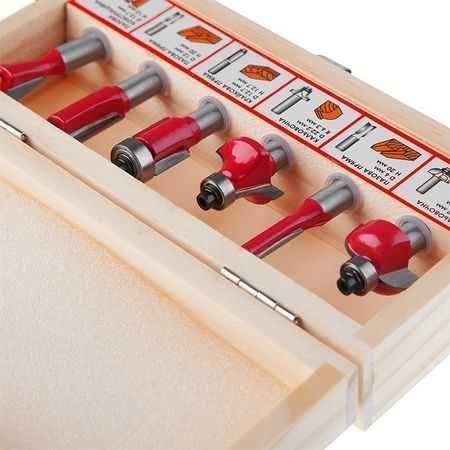 Набір фрез кінцевих по деревині, 6 шт. INTERTOOL HT-0072