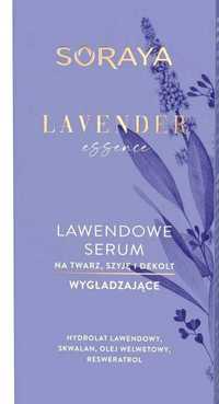 Lawendowe serum wygladzające na twarz szyję dekolt soraya bielenda