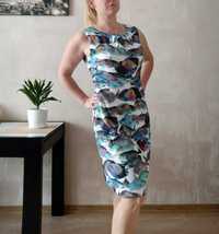 Летнее платье футляр с рыбками, XL