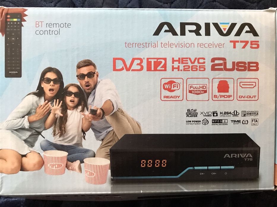 Tuner DVB-T2 Ferguson Ariva T75 (telewizja naziemna) polskie kanały,