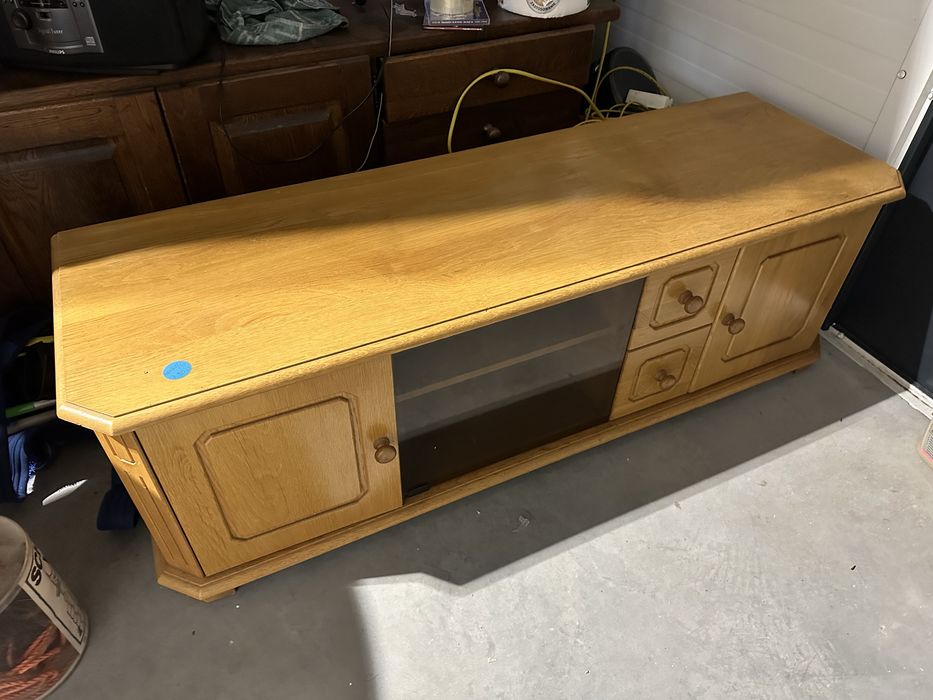Dębowa prosta komoda 198cm - meble holenderskie