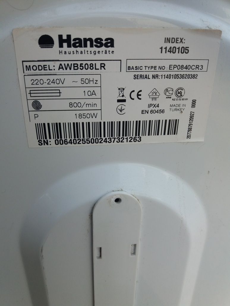 Стіральна машина Hansa AWB508LR запчастини