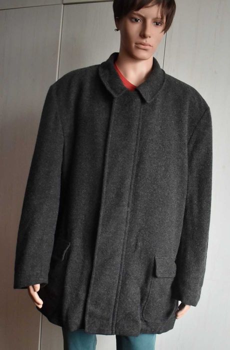Płaszcz wełniany XL XXL wełna 75% elegancki do garnituru prosty ciepły