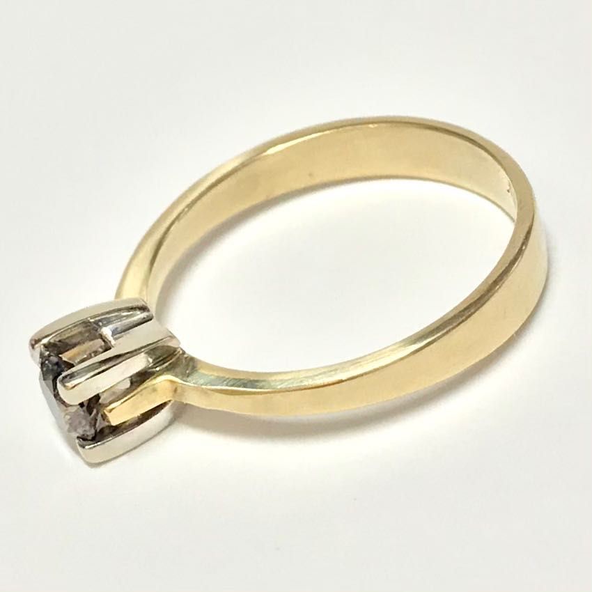 Złoty PIERŚCIONEK 585 14K brązowy DIAMENT 0.4ct 18