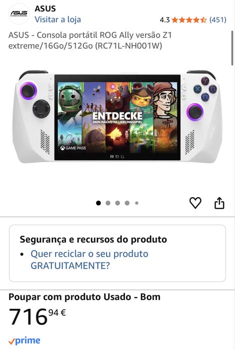 Rog Ally 2023 Pouco uso